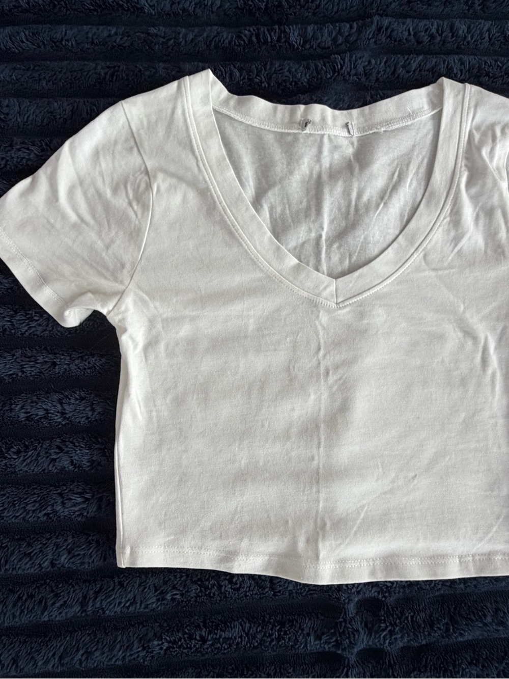 Old Navy White V-Neck Crop Top